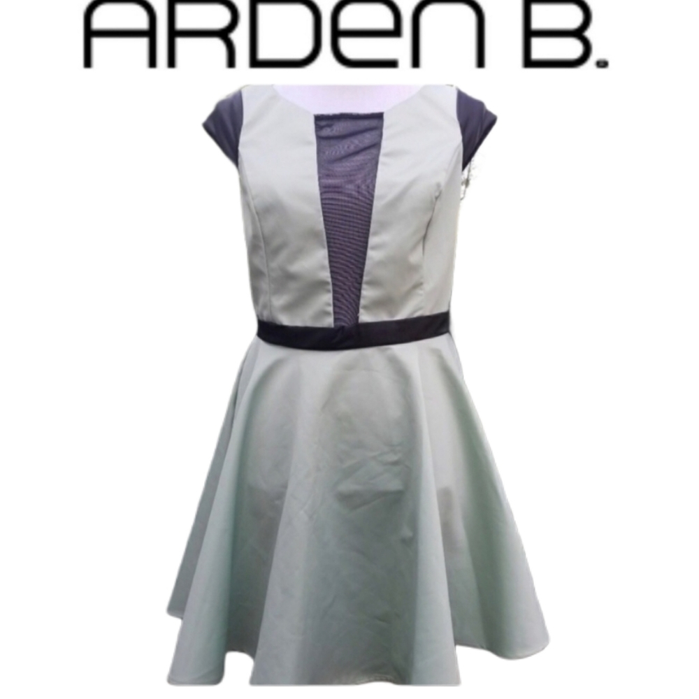 Arden B mint green/black skater dress size L NWT